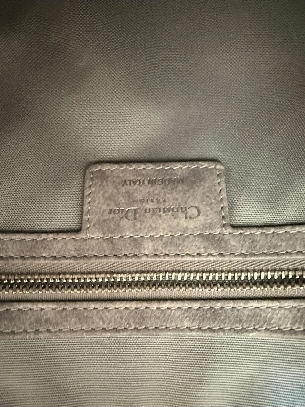 Dior Grey Quilted Top-Handle Satchel with Silver Hardware